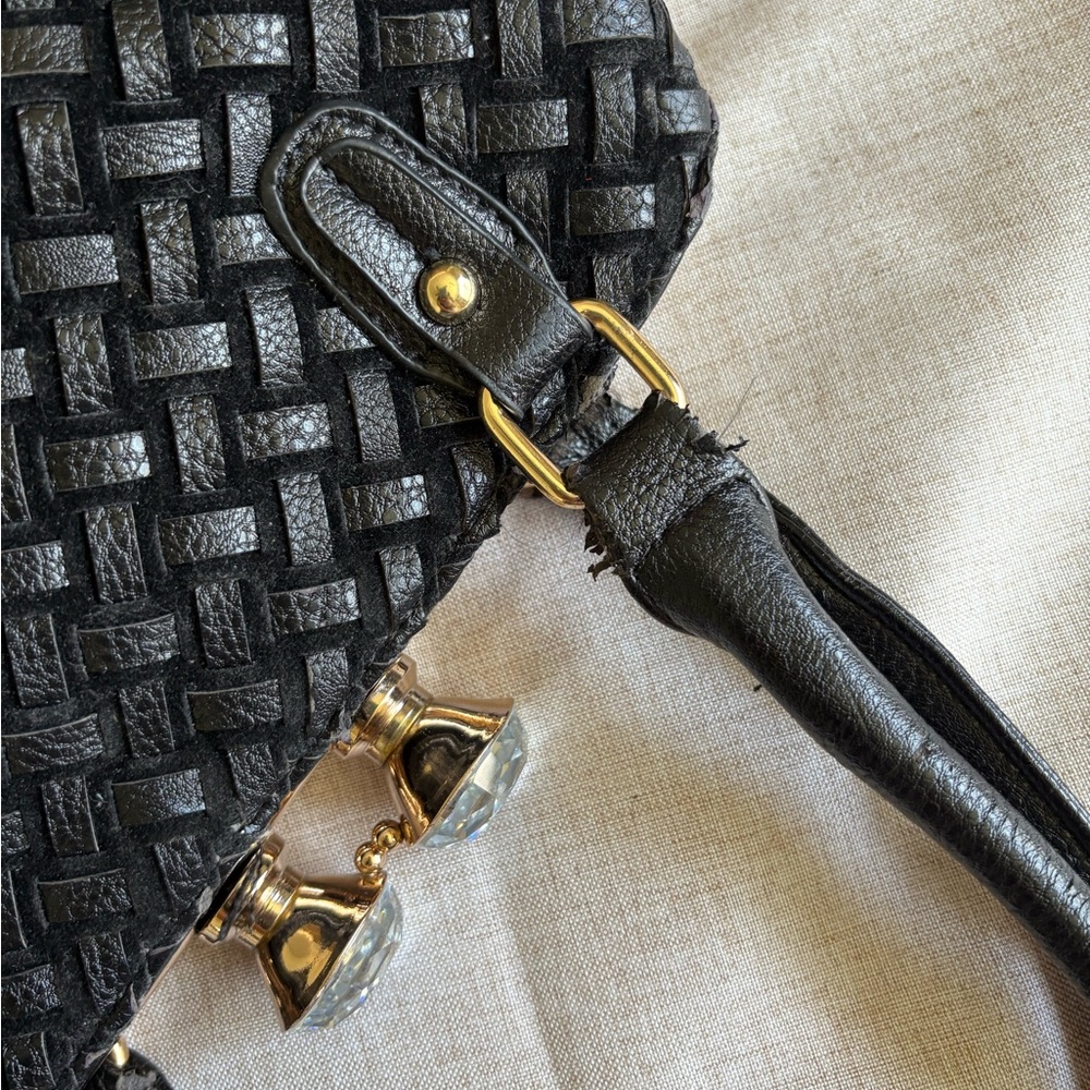 Black and Silver Sparkle with Gold Accent Handbag - Picture 8 of 9